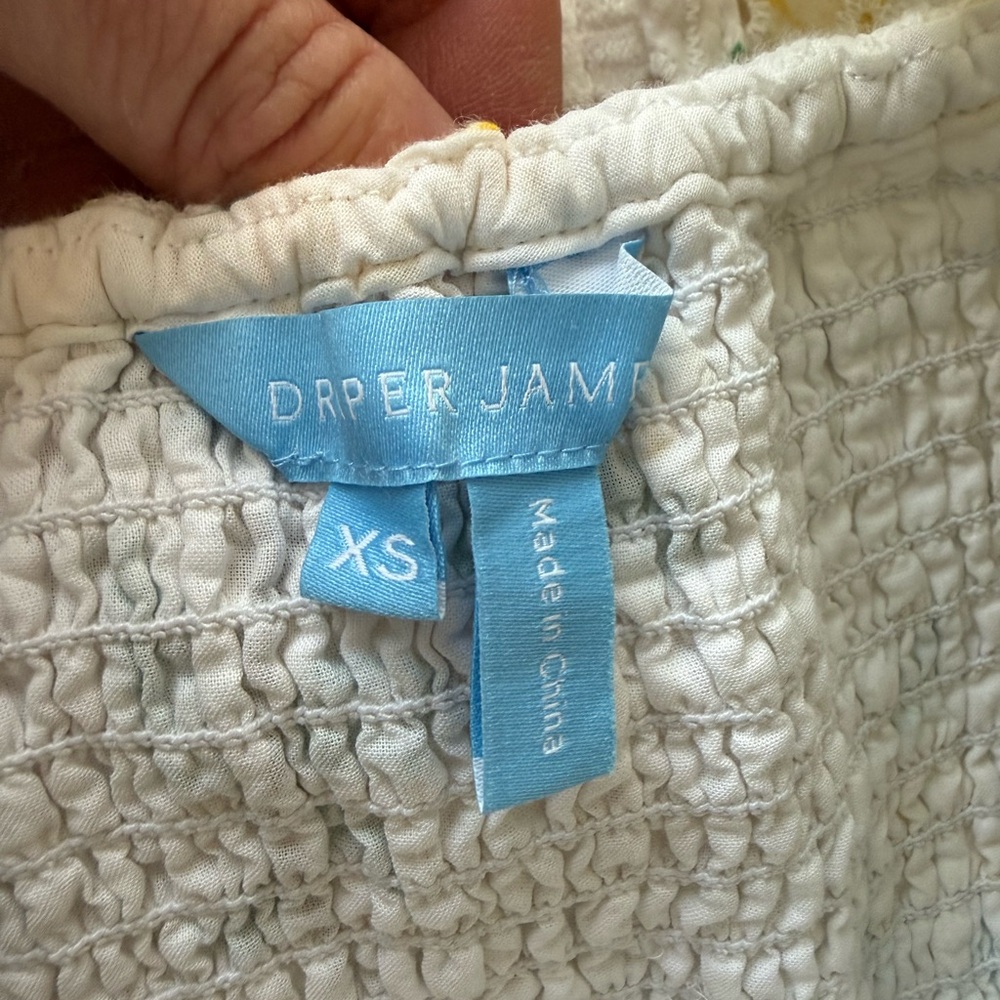 Draper James Cam Smocked Mini Dress in Magnolia Eyelet - Picture 3 of 5